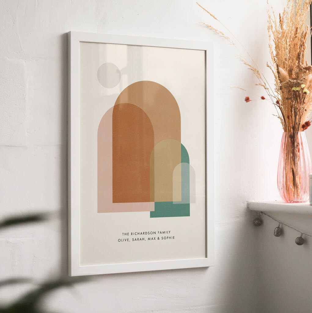 Arch Print Design Personalised Modern Family Print With Arches– The Drifting Bear Co