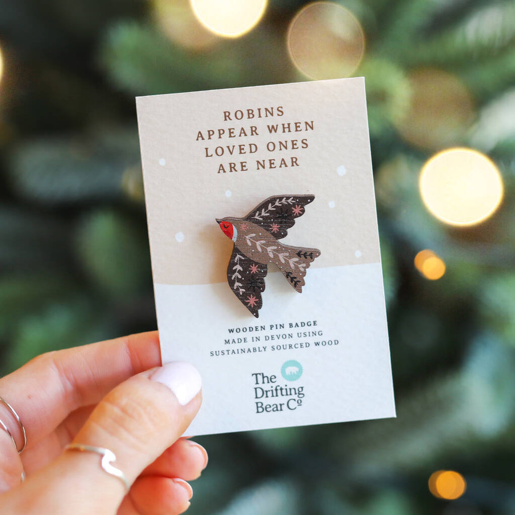 Near Pin Wooden Pin Badges– Drifting Bear Co.